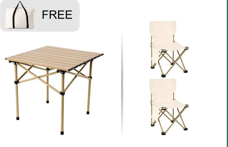 Light metal frame portable outdoor camping garden folding table and chair set