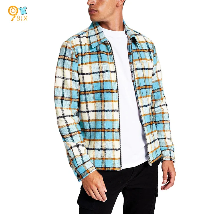 Wholesale Custom Hot Sale Long Sleeve Jackets For Men Outdoor Winter Plaid Jackets