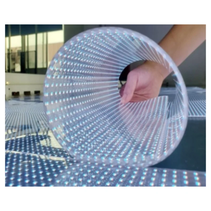 Mds Window Display LED transparent flexible film screen advertising led panel exhibition shows crystal  transparent led screen