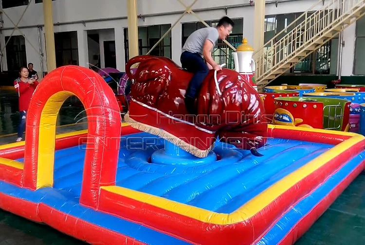 High Quality Wholesale Cheap Price Carnival Game Ride Mechanical Bull Attraction Electric Inflatable Bull Ride For Sale
