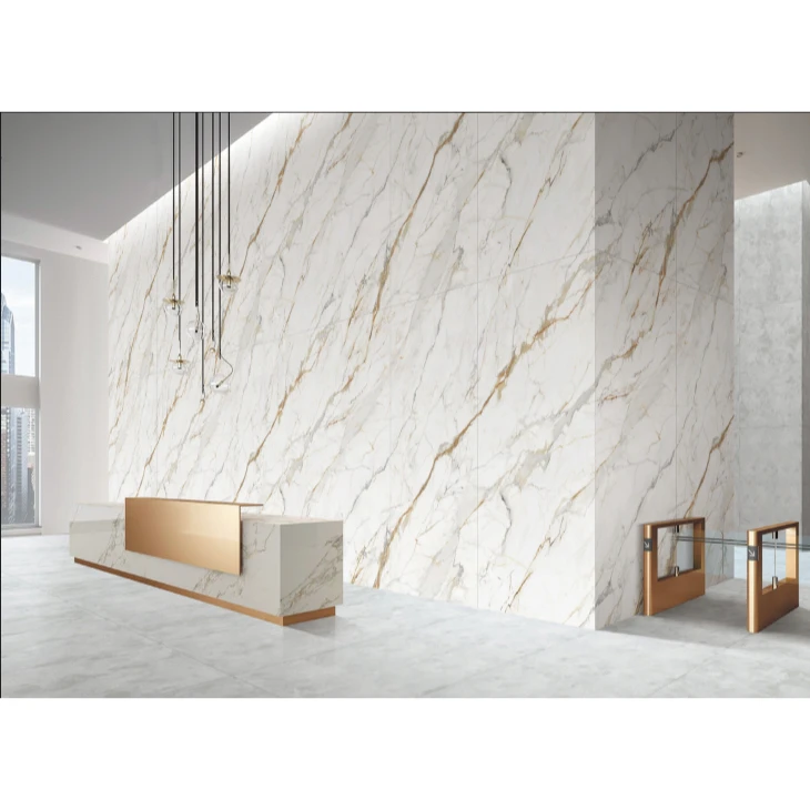 Marble Slabs 1200X2700x12 55% Honed Porcelain Interior Wall Tile Carrara Gold Hs271202 Slab Tile
