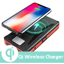 portable solar generator rugged case 16000mAh QI Wireless charger Solar power bank for hiking backpacker