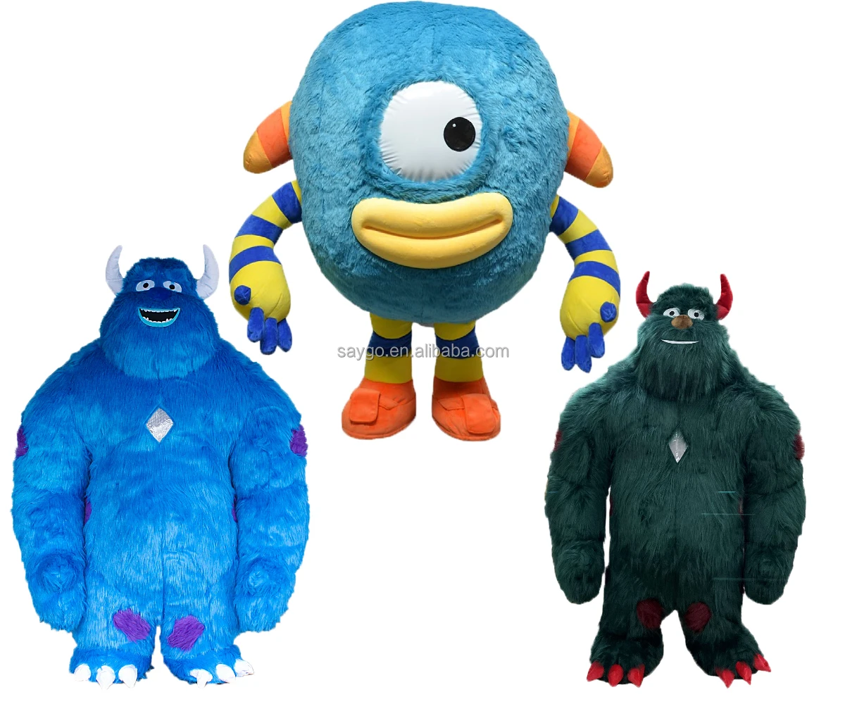 Commercial Unisex Green Monster Costume Inflatable Monster Inc Costume Large Giant Monster Suits for Party Dressing Performance