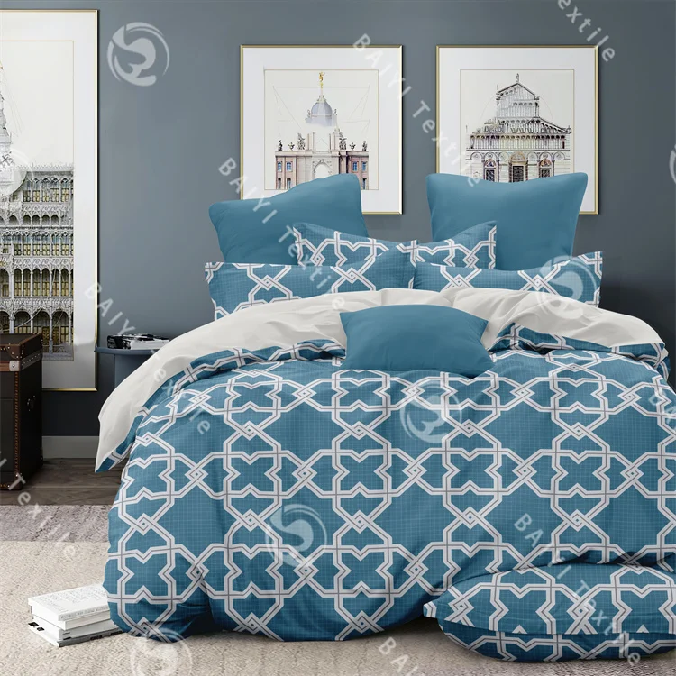 Luxury Design 100% Polyester Fibre Bed Sheet drat de lit en fleurs Bedding Set drat de lit 3 place