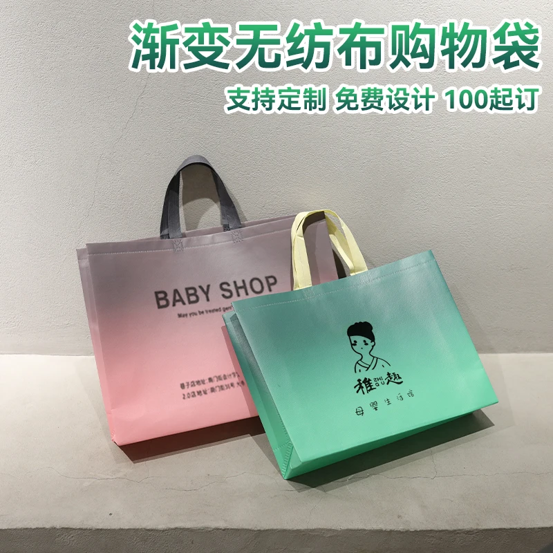 Custom Print Eco Reusable Supermarket Grocery Promotion Shopping Non Woven Carry Fabric Tote Cloth Bag Wholesale