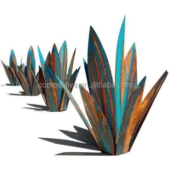 Amazon Metal Art Flower Sculpture Lamp Garden Yard Art Home Decor Yard Lawn Plant Ornaments Statue with Glass Ball Solar Light