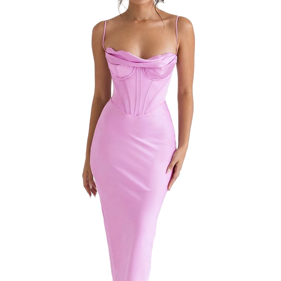 Women polyester Solid Sleeveless Side Zipper Slit Irregular Dress hidden side zipper closure pencil hem banquet prom dress