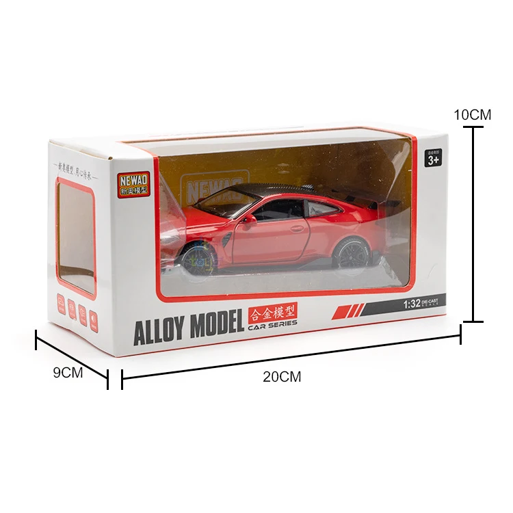 NewAo Hot Selling Diecast Toys Model Car 1/32 M4 4 Door Opening Pull Back with Sound and Light Effects Toy Vehicle