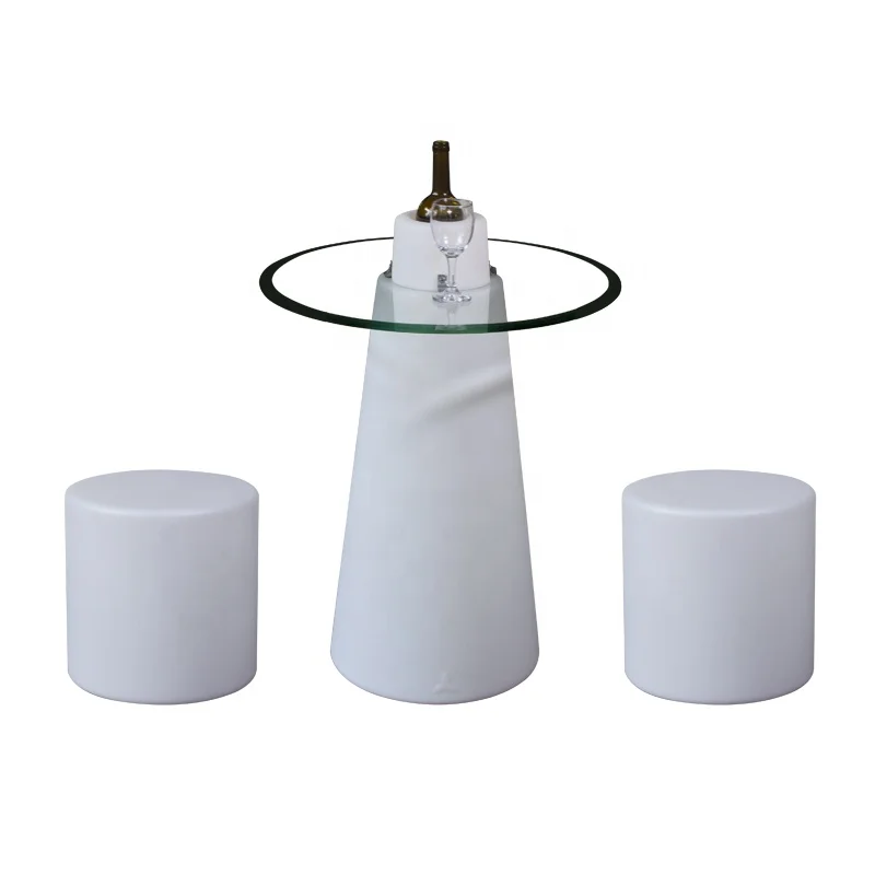Illuminated glow LED Cocktail Party Table Plastic Lit Glasses Top Banquet Cocktail Table Party cocktail table