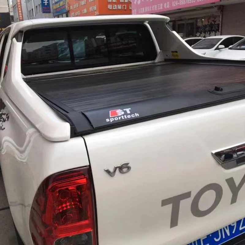 Chinese manufacture retractable pickup truck bed cover roller lid for Toyota Hilux tonneau cover