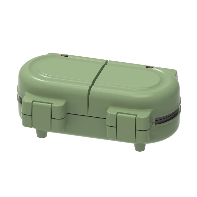 Multifunctional Double Detachable Snack Maker 1100W Nonstick Waffle Iron with Customization Baking Plates Multi-Color Optional