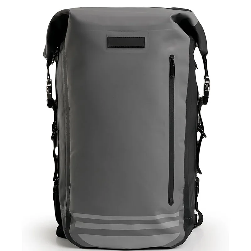30L Rolltop Backpack: 100% Waterproof Motorcycle Backpack with Detachable Laptop Cover