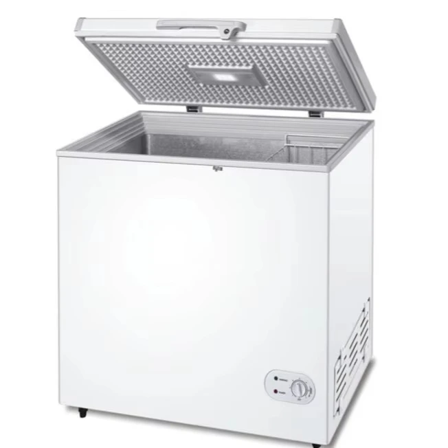 208L DC Solar Freezer 12V Electric Double-Temperature Chest Freezer Household Hotel Car Outdoor Use Compressor Battery-Powered