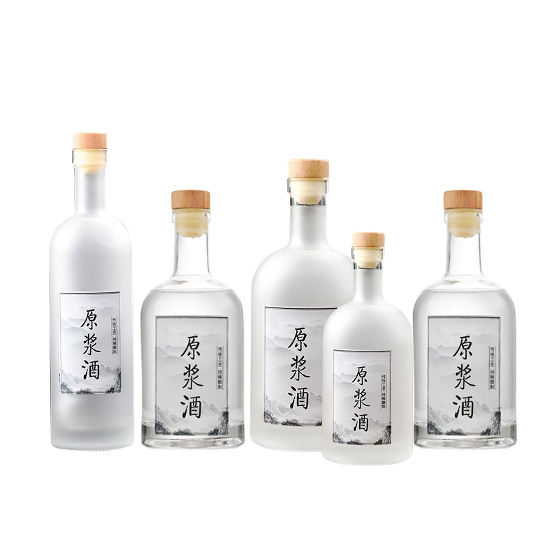 Wholesale 750ml 1000ml 1500ml Wine Bottles Whisky Spirit Vodka Embossed Snowflake Carved Glass Liquor Bottle