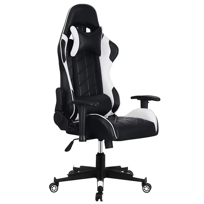 High Quality Black White Adjustable Gaming Chair Swivel Racing PU Leather Victory Gamer Chaise Chair