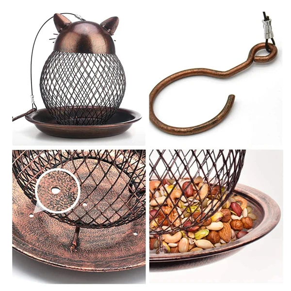 Durable outdoor mesh solar squirrel proof bird feeder Hanging Bird Feeder for Outdoor Wild Bird Seed Outside Yard Decoration