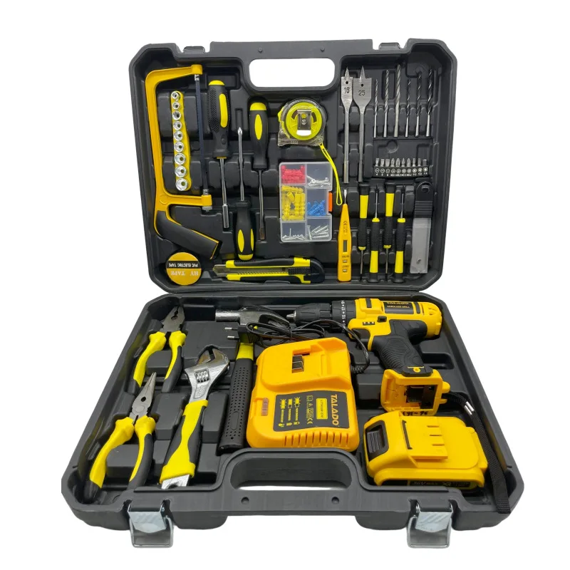 Drilling tool kit Lithium battery cordless Electric kit Home Repair Toolbox Hand Tool Kit