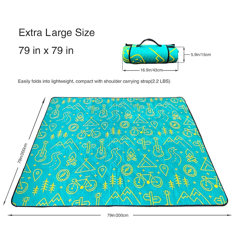 OEM 3 Layers Wholesale Cheap Picnic Mat Rug In Stock Extra Large Ultralight Picnic Blanket