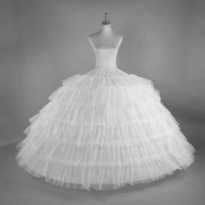 Bridal Petticoat 6 Hoops Handmade Crinolineing Underskirt Wedding Dress Panier 6 Steel 6 yarn Adjustable Oversize Petticoats