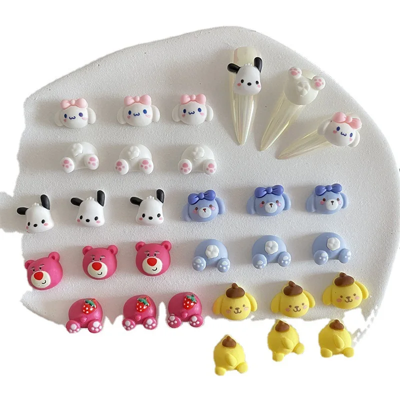 Japanese Kawaii Nail Supplies Set 3D Trend Anime Resin Charms For DIY Kawaii Nail Art Decoration Manicure Press On Nails