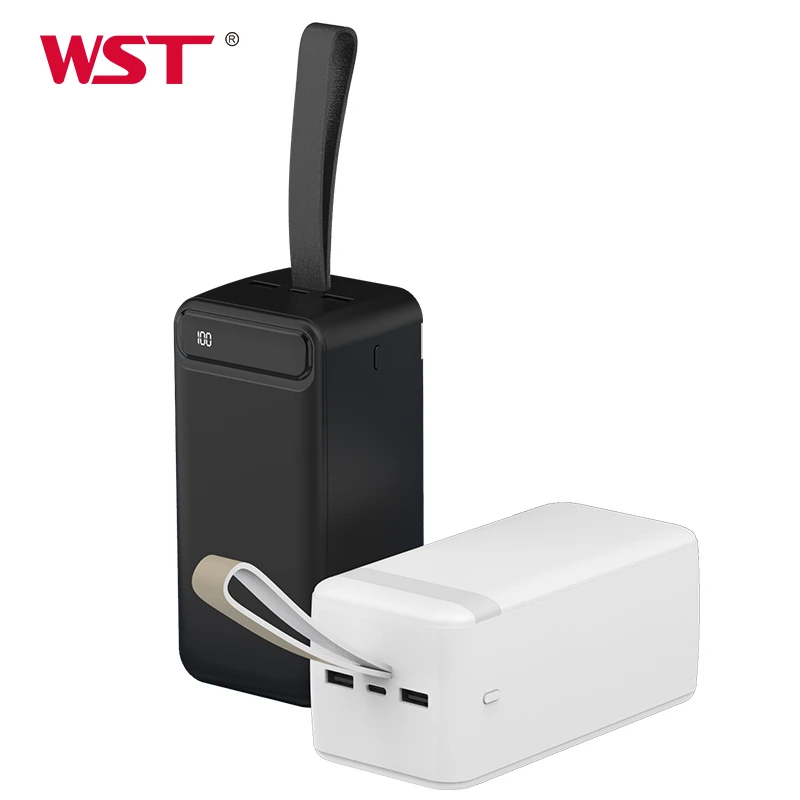 50000mAh dual usb external power bank battery pack portable lcd led universal charger for laptop camping hiking trips waterproof