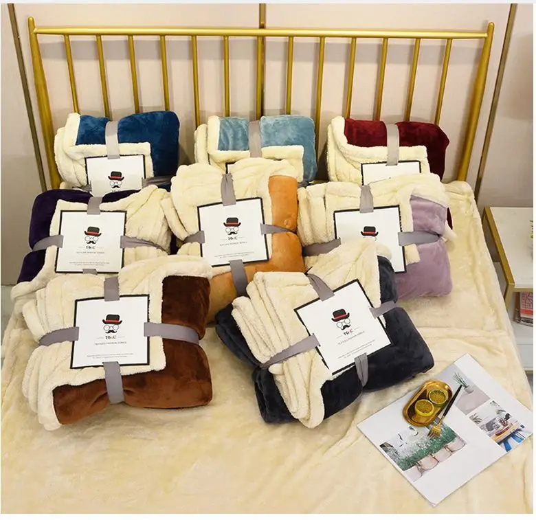Double Layer Plush Microfiber (Warm/Cozy/Fluffy) Flannel Fleece Throw Sherpa Fleece Throw Blanket