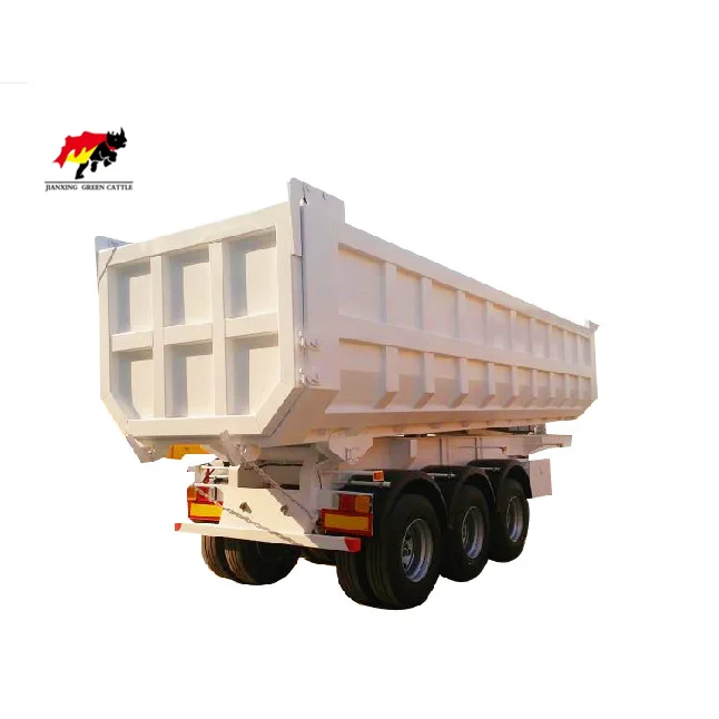 Low Price Factory 3 Tri-axle Hydraulic Lifting End Rear Side Flip Tipper Trailers 12M 40ton Dump Semi-Traile