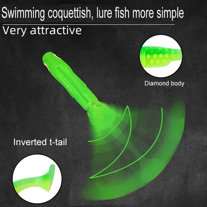 Soft Plastic Fishing Lures for Bass Fishing,Swim Shad Bait Minnow Lures Drop Shot Fishing Lures Plastic Crappie Baits