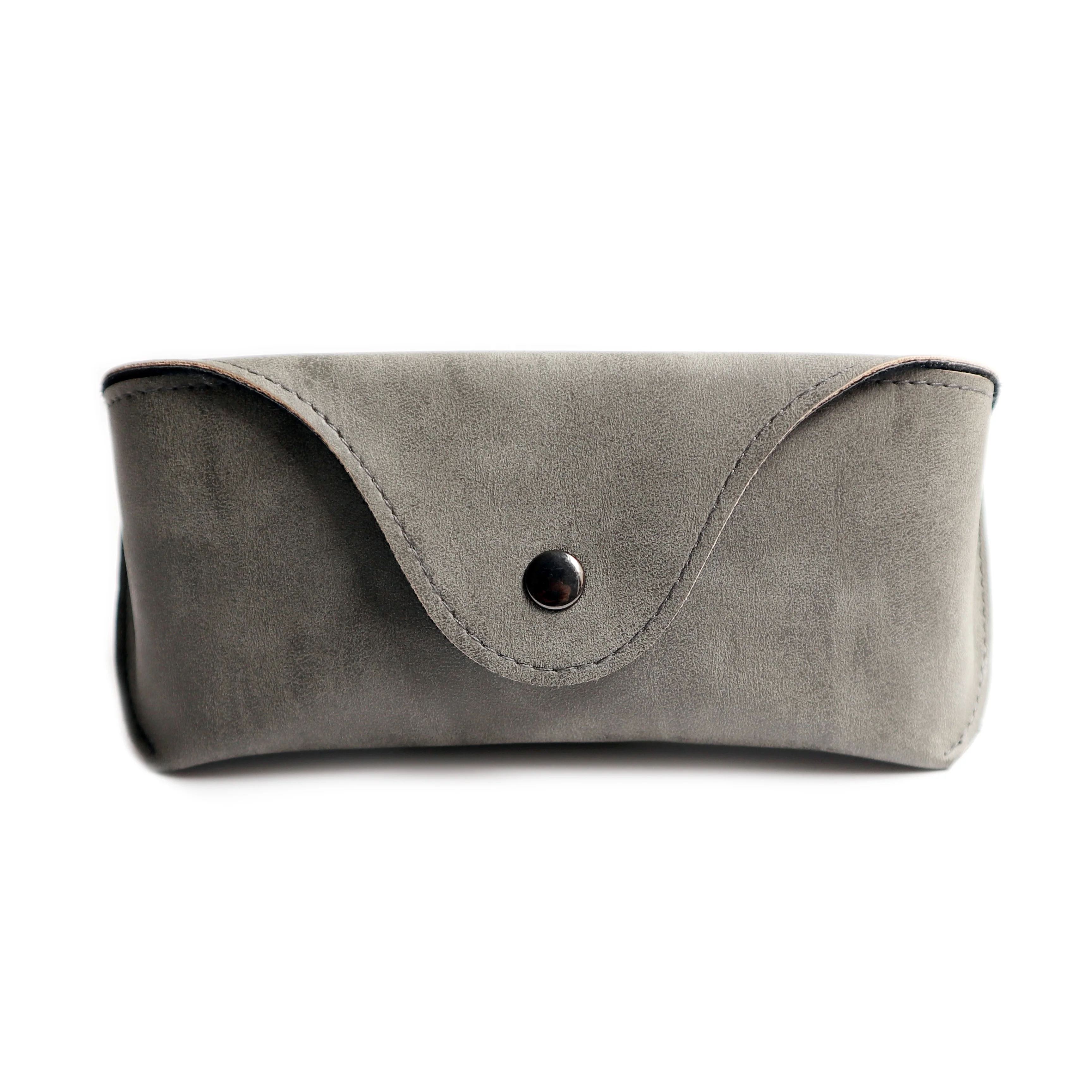 Stock Glasses Case PU Vintage Leather Eye Glasses Case Low MOQ Custom Packaging for Sunglasses Leather Eyewear Box Case