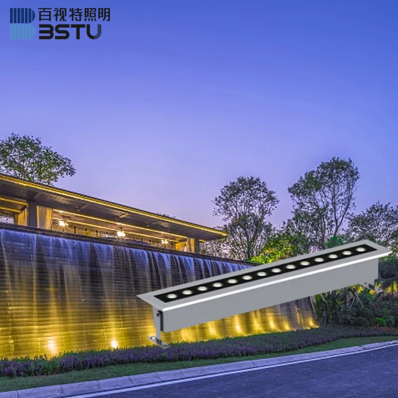 0.5m 12W IP67 Waterproof t Single Color Stainless Steel Square Linear Low Voltage LED Underground Light