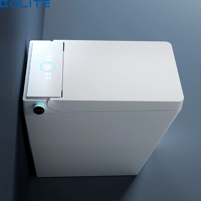 2024 Good Selling Diamond Cut Grain Black White Automatic Porcelain Smart Auto Washing And Cleaning Intelligent Toilet