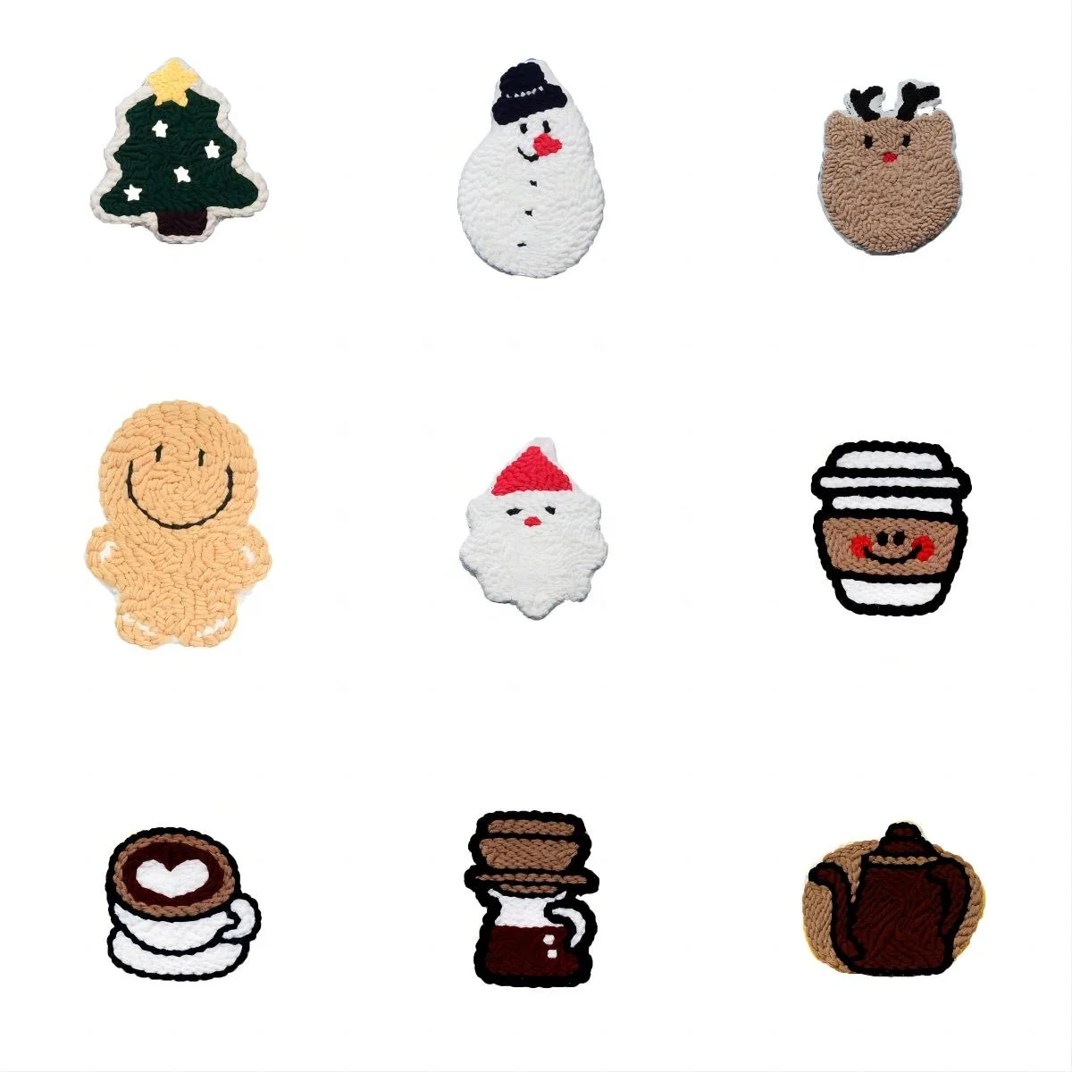 2024 Customized Needle Punch Beginner Kit Punched Coasters Cross Stitch Embroidery Set DIY Crafts Needlework Set