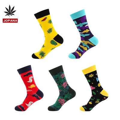 CT Funny Custom Mens Men Socks High Quality Colorful Designer Sport Happy Crew 100% Cotton 10 Pairs Knitted Spring Custom Color