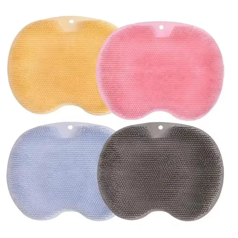Silicone Rubbing Shoulder Strap Suction Cup Foot Massage Brush Shower Massage Bathroom Non-slip Bath Mat