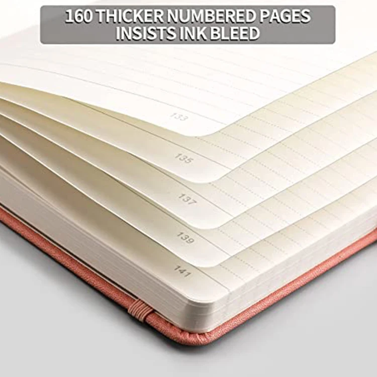 Low price A5 size hard cover smooth writing lined journal writing pads & custom notebook