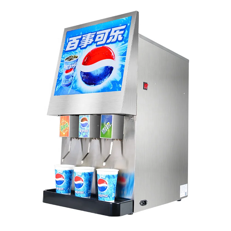 Carbonated beverage cup machine c0la machine commercial juice machine 4 valve refrigerated refrigeration