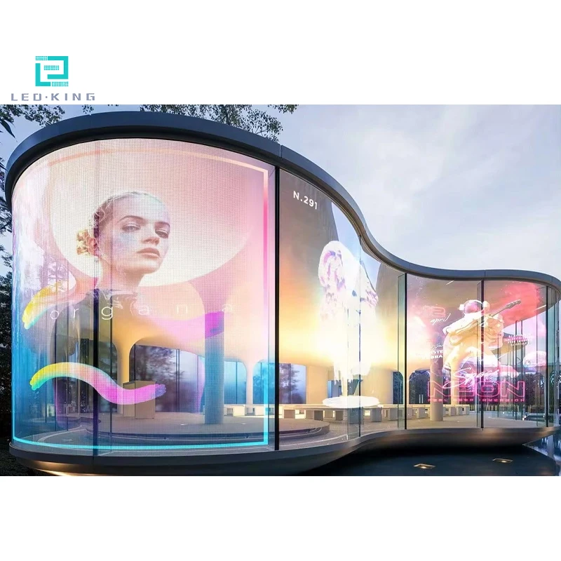 Светодиодный экран 500x1000 мм видео настенные панели наружный светодиодный дисплей экран торговый центр стеклянный светодиодный дисплей Гибкая Светодиодная панель
