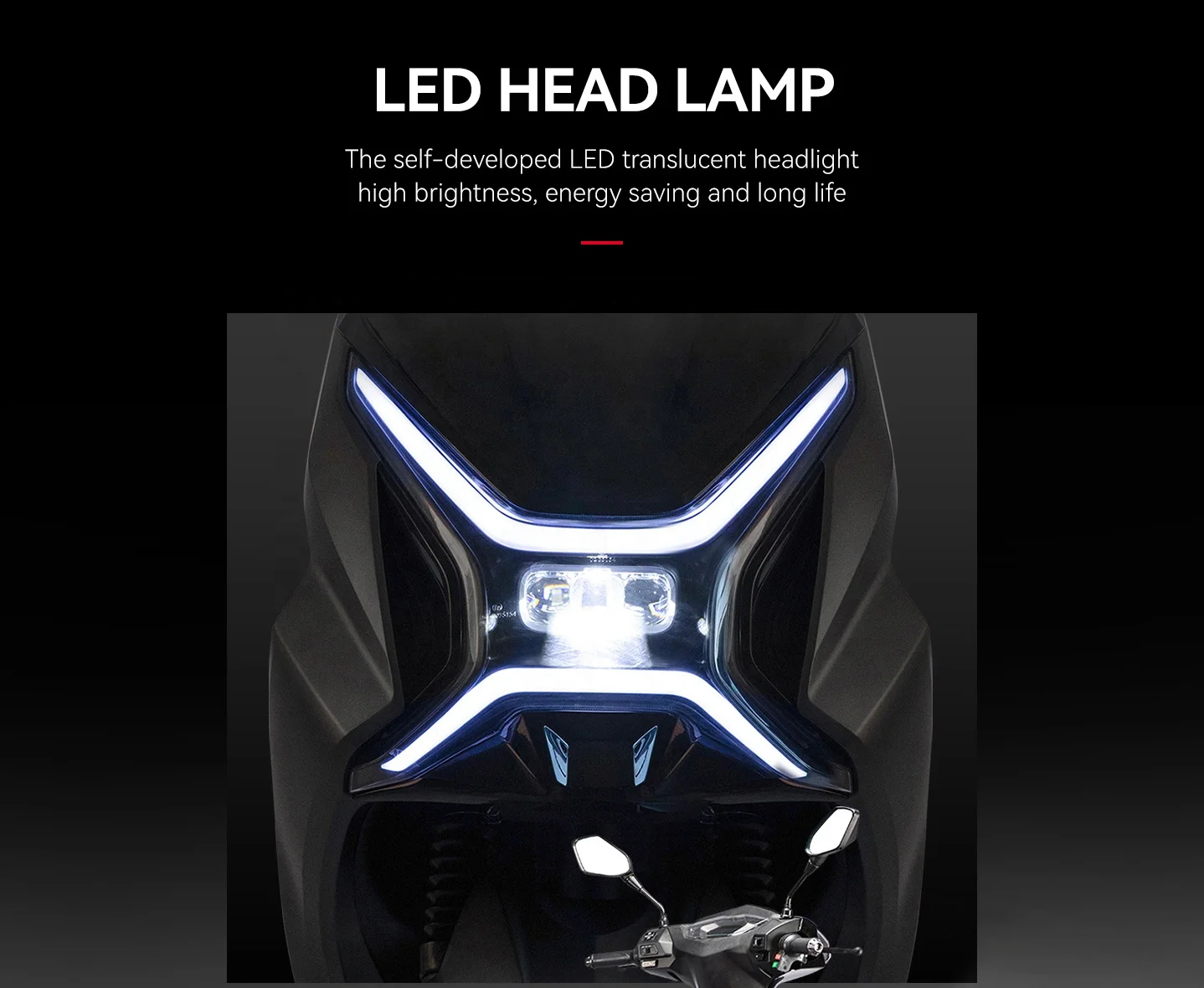 LX01 LITHIUM BATTERY ELECTRICAL SCOOTER 2020W MOTOR 90/90-12 TUBELESS EURO5 EEC L1e-B