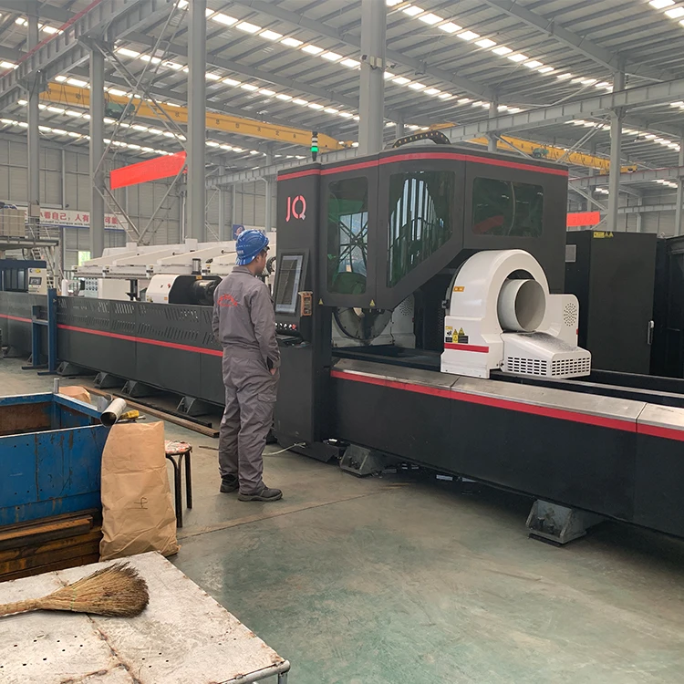 High precision big diameter hollow square tube cutting machine 6000w three-chuck laser pipe cutting machine