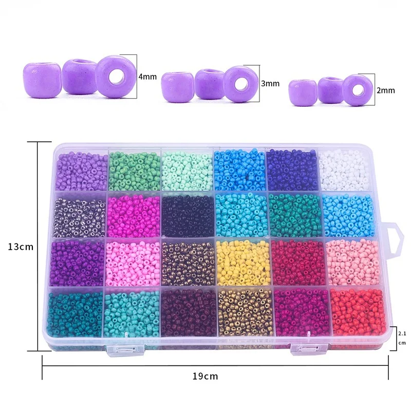 24 Colors Glass Seedbeads DIY Necklace Bracelet Jewelry Findings & Components Diy Kit Sets