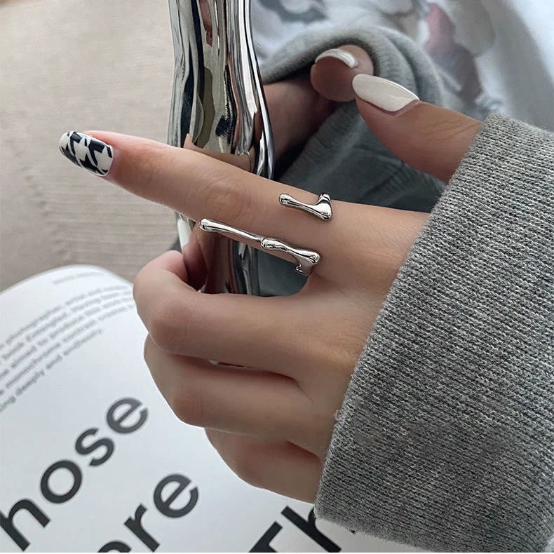 Creative Irregular Liquid Lava Opening Ring for Women Men Unisex Chic Niche Simplicity Rings Jewelry Party Accessories