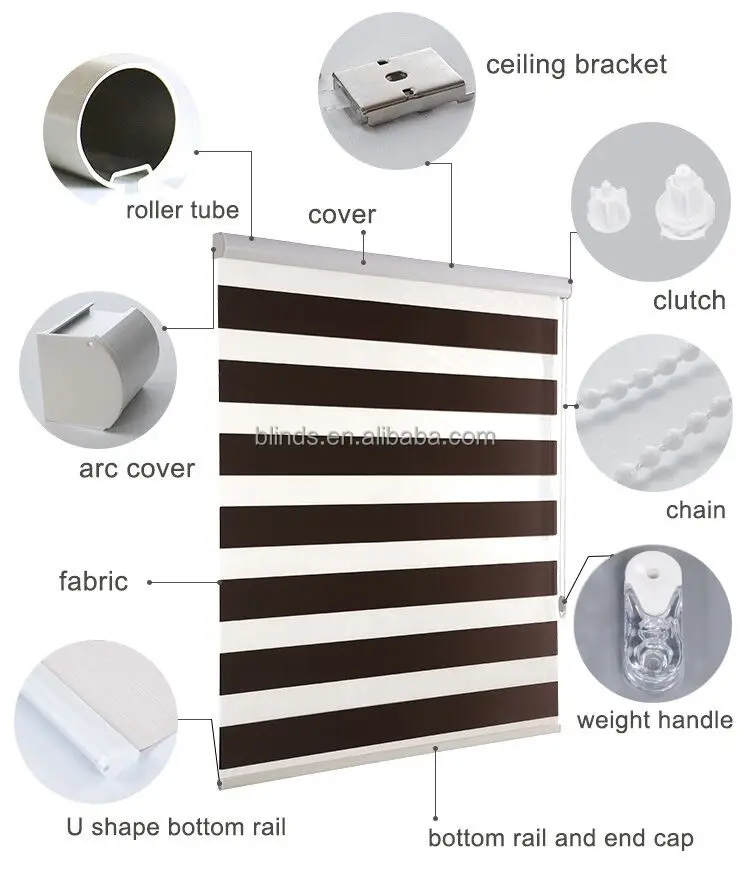 Guangzhou Yuexiu custom rainbow zebra shade blackout roller blinds zebra blinds manufacturers