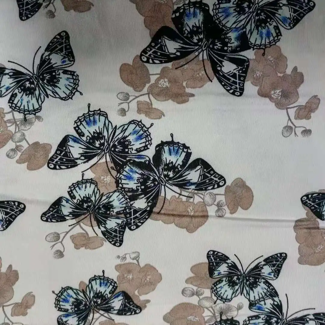 BRUSH DTY FABRIC Professional 100 % polyester spandex Printed DTY 2 side jersey knitting fabric for Sleepwear garment (1600176036273)