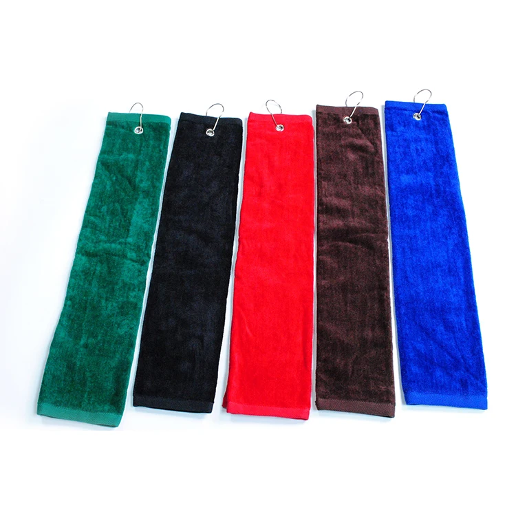 High quality stock custom embroidered towel golf towel cotton