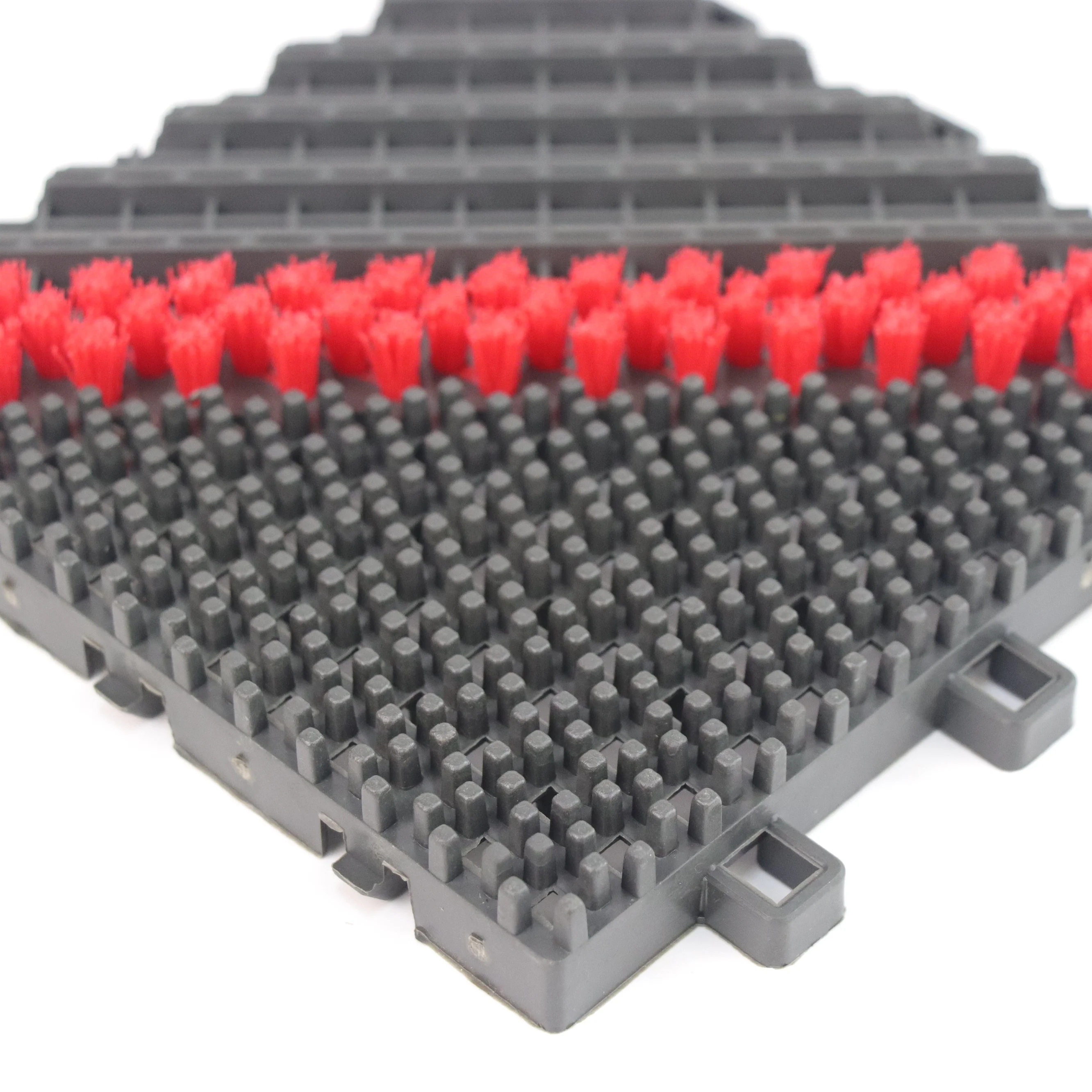 Plastic Eva Door Mat Nylon Brush Anti Slip Matting Three In One Interlocking Modular Tiles Outdoor Entrance Mat