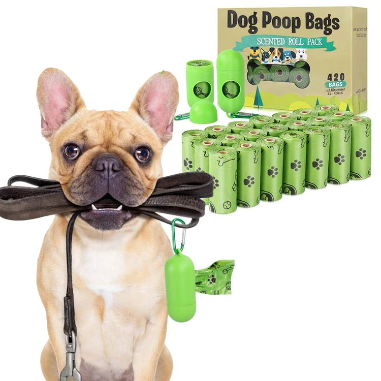 100% biodegradable dog pet poop waste bag easy carry  PLA PBAT bag Fully Compostable
