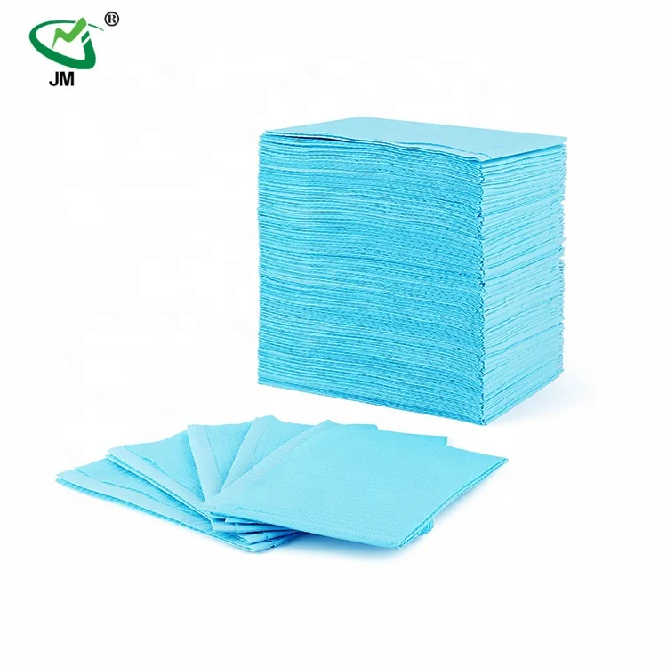 Top Supplier Dental Products Disposable Two Layers Tissue Paper Dental Bibs With Export Standard