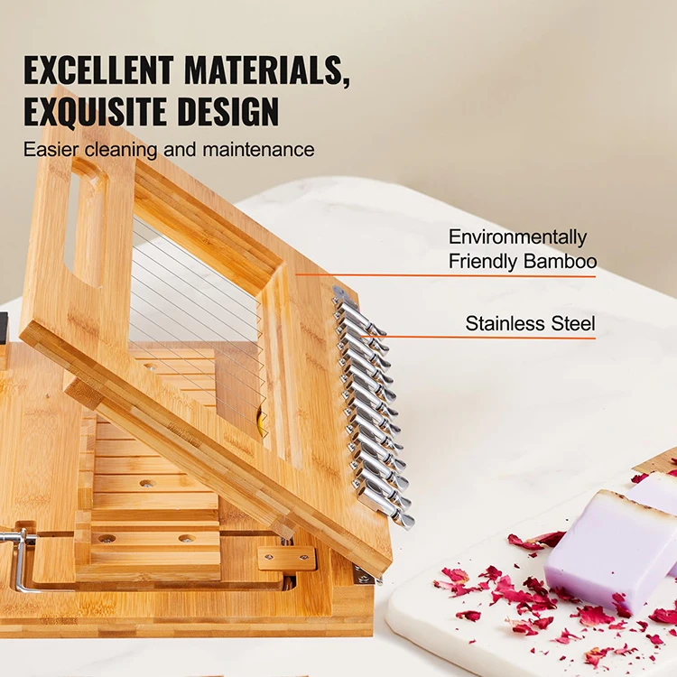 Soap Cutter Multi Handmade Soap Wire Cutter Bamboo Soap Slicer with Steel Wire