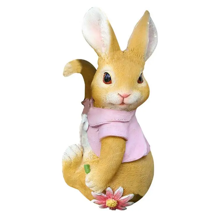 
Garden Small Animal Rabbit Decoration Resin Crafts Statues Creative Outdoor Garden Courtyard Cute Cartoon Animal Rabbit Pendant 