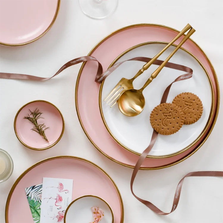 china cheap arcopal dish set dinnerware luxury opal kitchen ceramic matte gold rim royal porcelain dinner sets